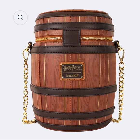 Loungefly Warner Bros Harry Potter ButterBeer Barrel Crossbody Bag Brown NWT‎ - Picture 4 of 11